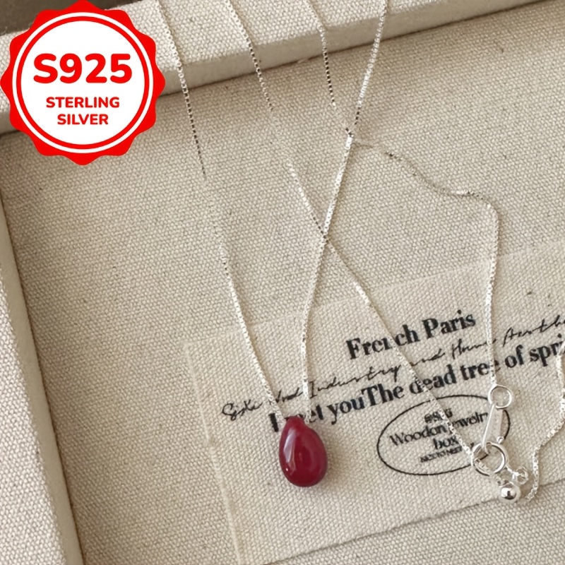 S925 Silver Minimalist Water Drop Pendant Necklace